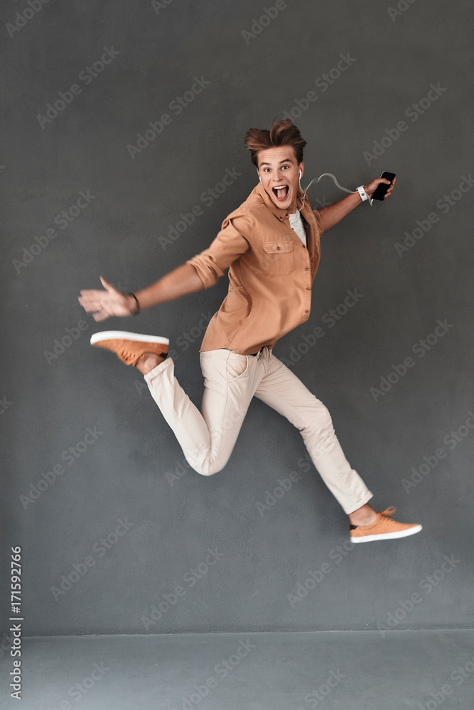 Crazy man in mid-air. 