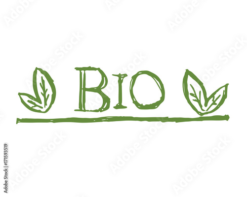 logo bio hand sketch vector 