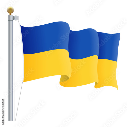 Waving Ukraine Flag Isolated On A White Background. Vector Illustration. Official Colors And Proportion. Independence Day