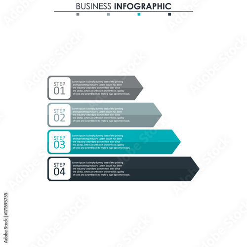 Business data, chart. Abstract elements of graph, diagram with 4 steps, strategy, options, parts or processes. Vector business template for presentation. Creative concept for infographic