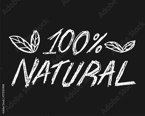100% natural white hand sketch vector 