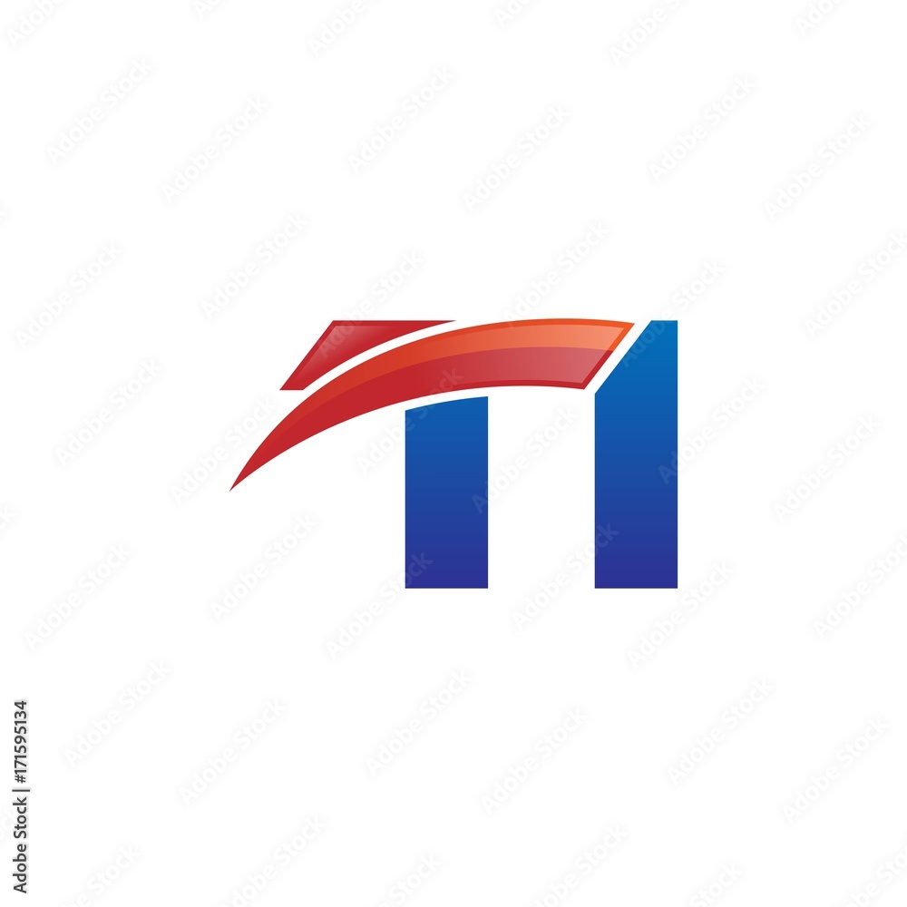 modern vector initial letters logo swoosh ti red blue modern vector initial letters logo swoosh ti red blue