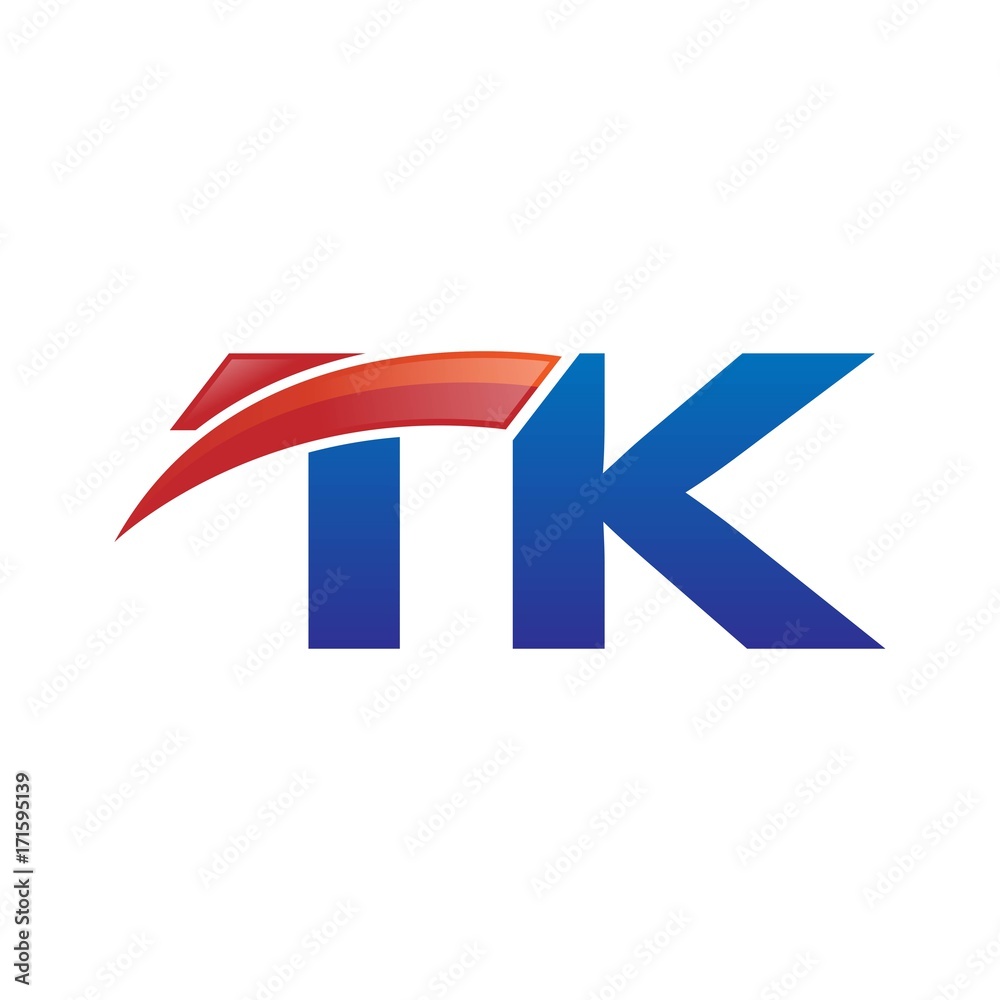 modern vector initial letters logo swoosh tk red blue modern vector initial letters logo swoosh tk red blue