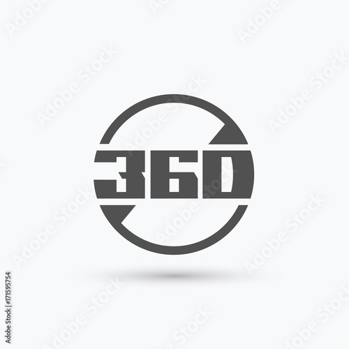 360 degrees angle sign icon