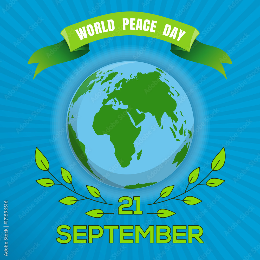 World Peace Day. September 21. Poster design for International Day of