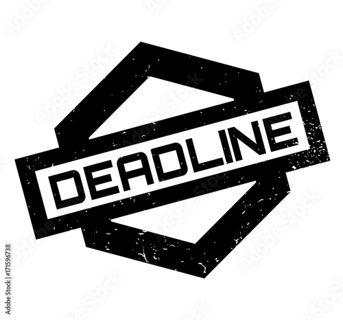 Deadline rubber stamp. Grunge design with dust scratches. Effects can be easily removed for a clean, crisp look. Color is easily changed.
