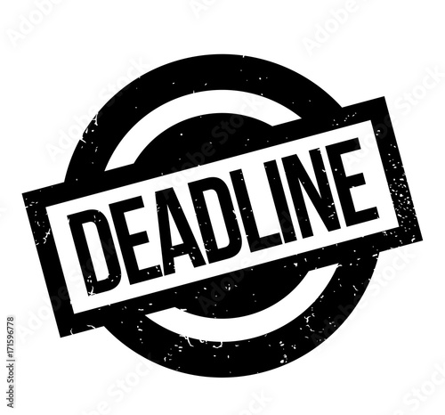 Deadline rubber stamp. Grunge design with dust scratches. Effects can be easily removed for a clean, crisp look. Color is easily changed.