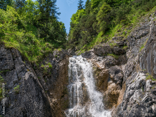 The waterfall on mountains in Bavaria, Germany