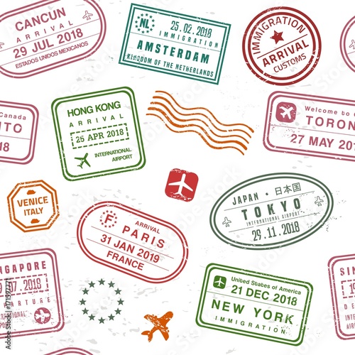 Passport stamp texture