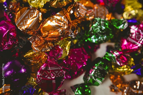 Close up of colorful wrapped chocolates © WavebreakMediaMicro