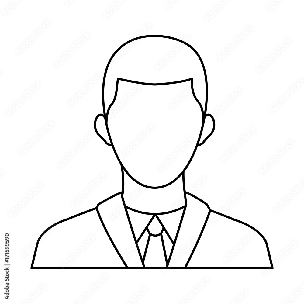 Businessman avatar cartoon icon vector illustration graphic design