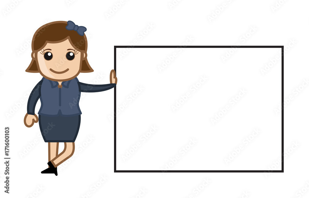 Girl Standing with Blank Board Girl Standing with Blank Board