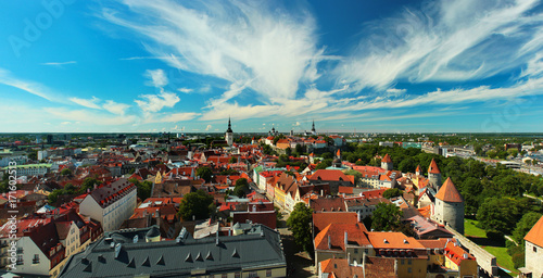 Panorama of Tallinn Old Town, Estonia. View from Oleviste church.