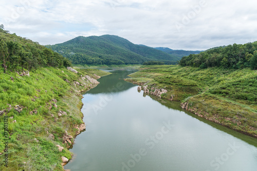 Natural watershed in Mae Guang dam reservoir of Doi Saket, Chiang Mai, Thailand photo