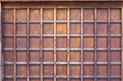 Shoji wall - detail, traditional Japanese style of wooden wall