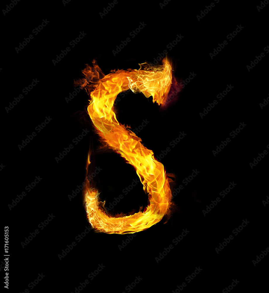 Letter S on Fire Letter S on Fire