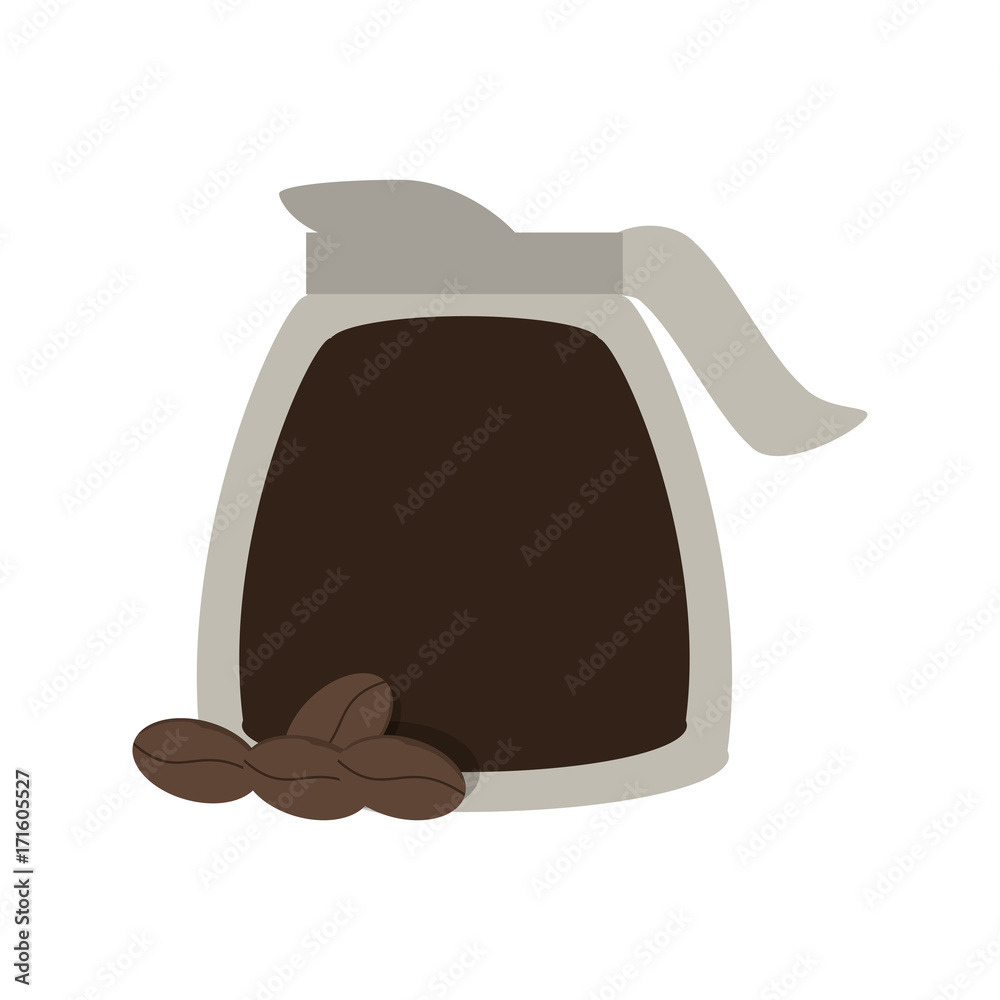 coffee pot icon over white background colorful design vector illustration