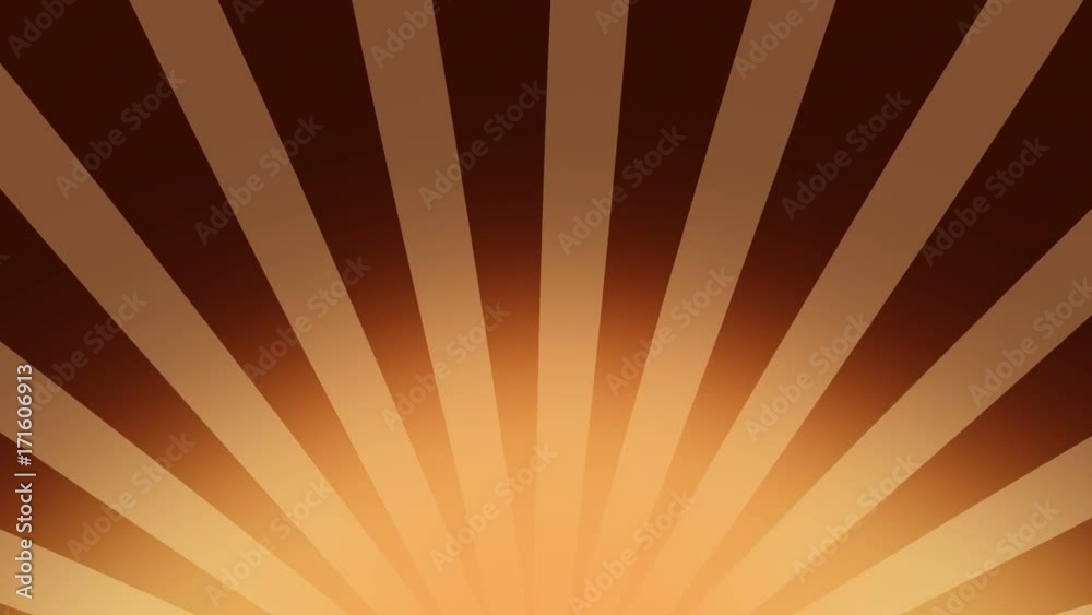 Colorful sunburst background loop. Brown comic Sunburst rotating over chocolate background seamless loop for logo or text. cartoon retro pinwheel, Chocolate and coffee sunburst background