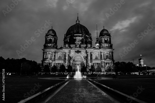 Berlin, Germany. View of Evangelical Cathedral at night