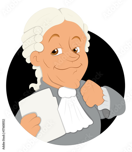 Magistrate judge Cartoon Vector Illustration