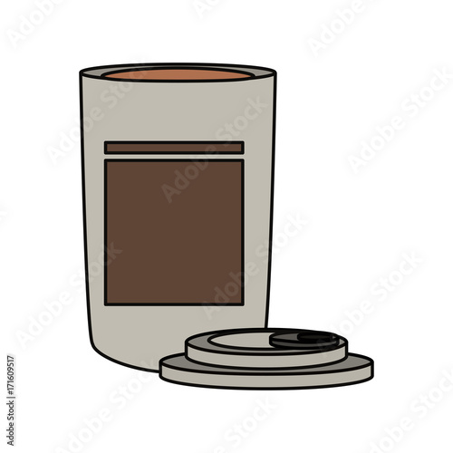 Disposable coffee cup icon over white background vector illustration