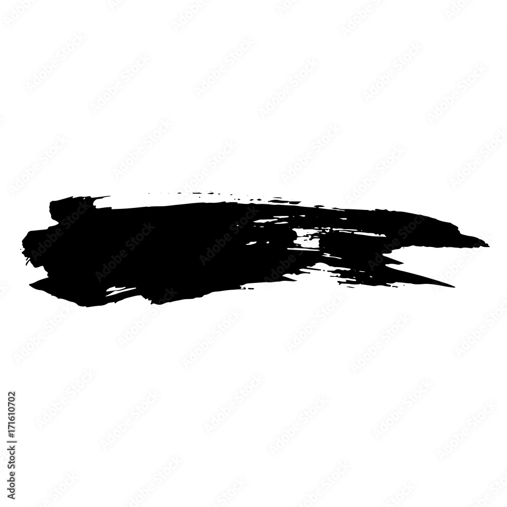 Ink vector brush stroke. Vector illustration. Grunge hand drawn watercolor texture
