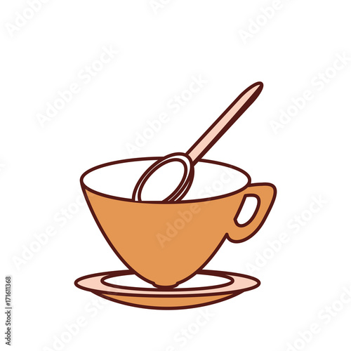coffee mug icon over white background colorful design vector illustration