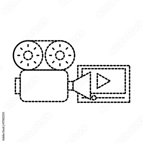 film camera movie table online vector illustration
