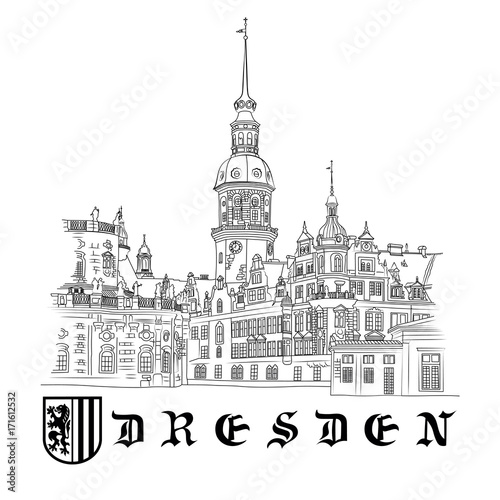 Ancient  castle of Dresden. Sights  of Dresden.