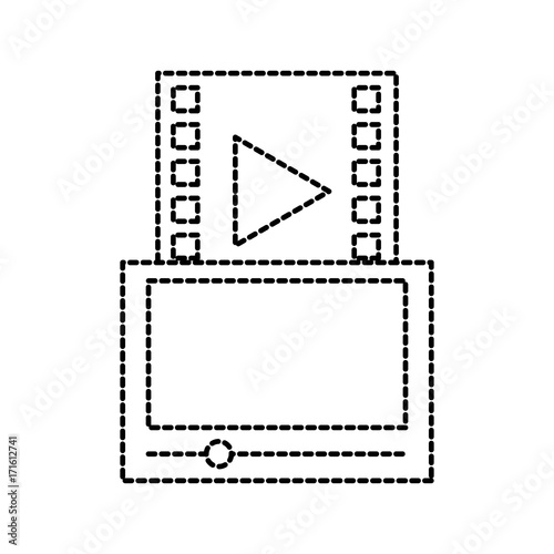 tablet movie player dgital technology online vector illustration