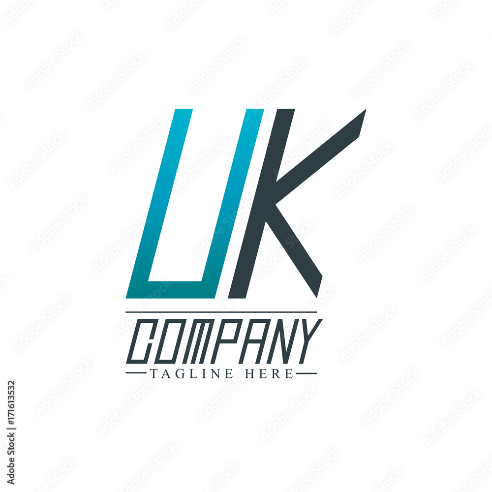 Initial Letter UK Design Logo Template Initial Letter UK Design Logo Template