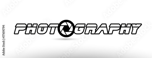 photography camera aperture text concept logo icon design