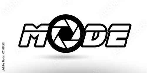 mode photography camera aperture text concept logo icon design