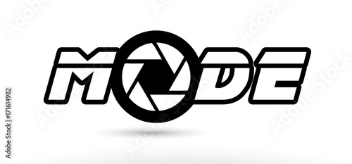 mode photography camera aperture text concept logo icon design