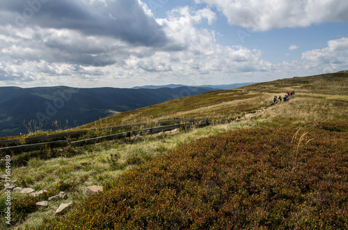 Bieszczady National Park. Carpathian mountains landscape. 