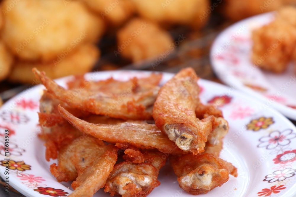 fried chicken at street food fried chicken at street food