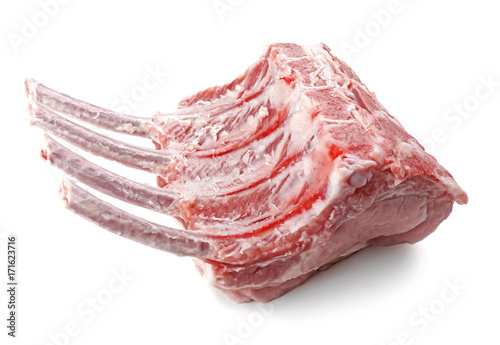 Raw ribs isolated on white