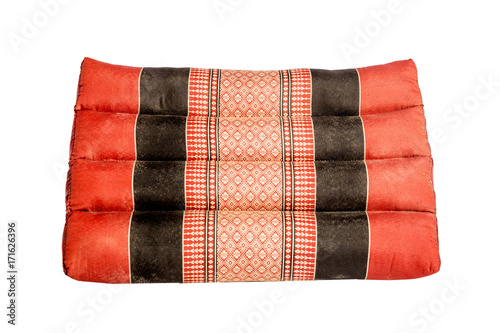 Thai triangular backrest pillow isolate on white background