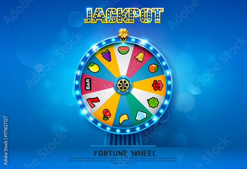 fortune wheel spinning on bokeh background