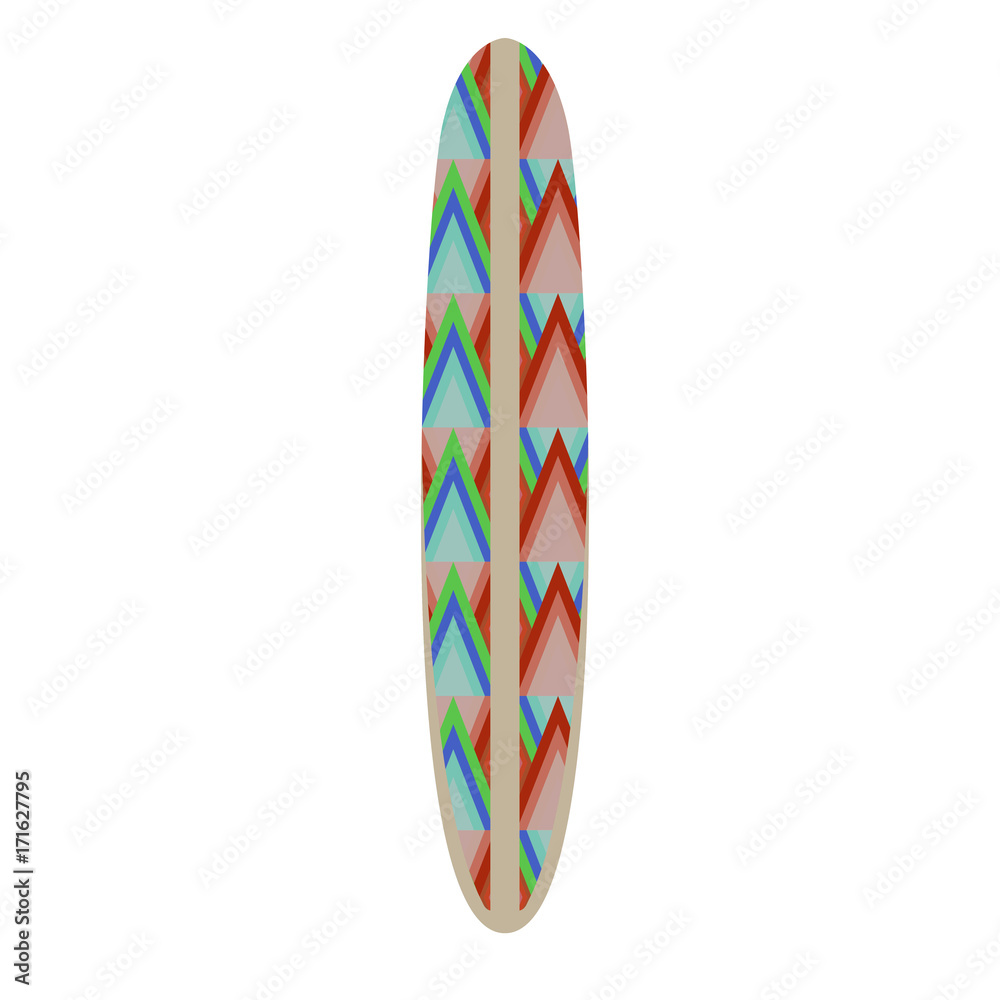Obraz premium Isolated surfboard on a white background, Vector illustration