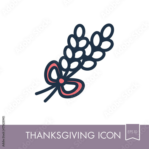 Spikelets wheat icon. Harvest. Thanksgiving vector