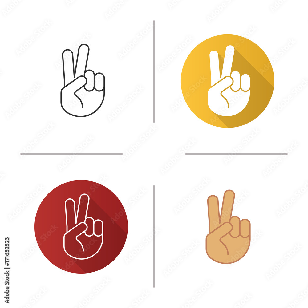 Obraz premium Peace hand gesture icon