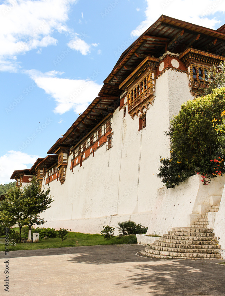 Traditional Bhutanese temple architecture in Bhutan