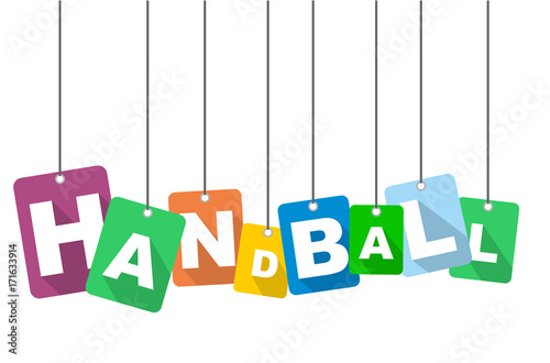 Colorful vector flat design background handball. It is well adapted for web design.