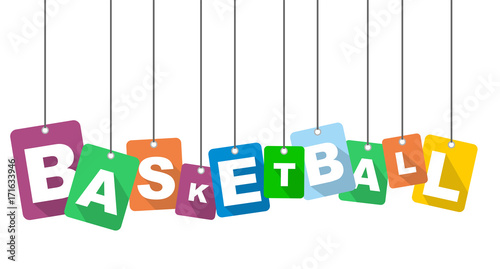 Colorful vector flat design background basketball. It is well adapted for web design.