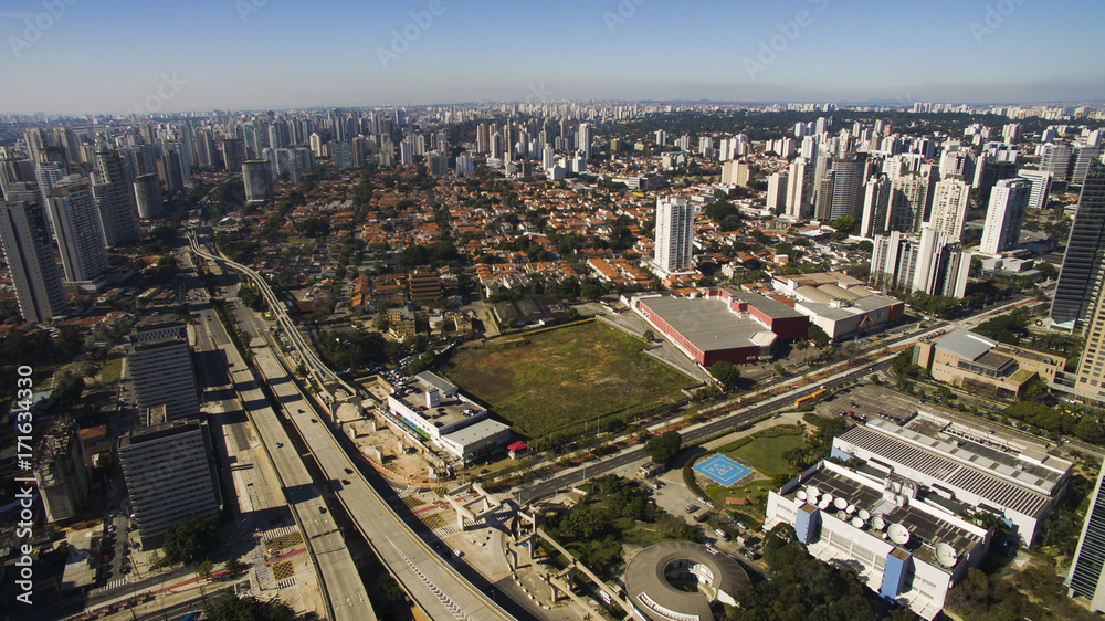 cable stayed bridge, skyscraper, bridge, brazil, river, road, sao paulo, sao paulo state, sunny day, cable-stayed bridge, built structure, pinheiros river, marginal pinheiros, office building, south a