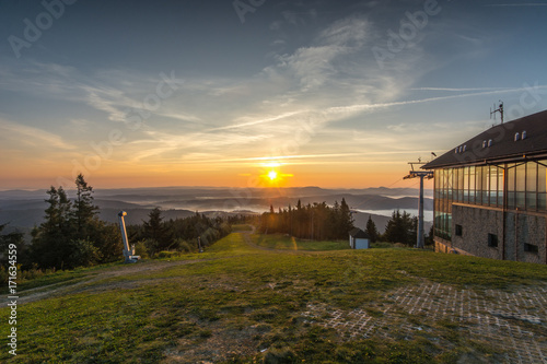 Obraz na płótnie Wschód słońca Jaworzyna Krynicka,Beskid Sądecki,małopolska. w salonie
