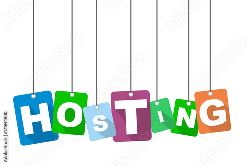 Colorful vector flat design background hosting. It is well adapted for web design.