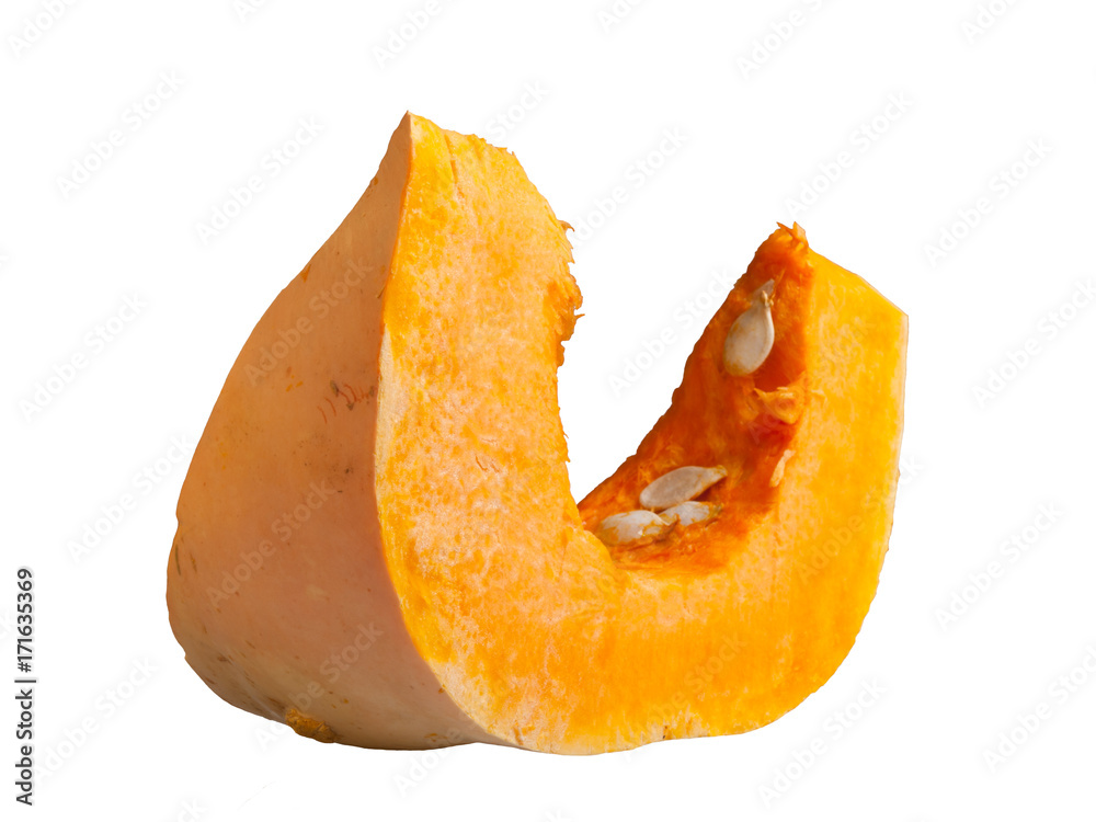 Sliced pumpkin isolated on white Sliced pumpkin isolated on white