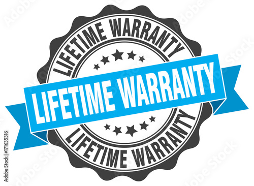 lifetime warranty stamp. sign. seal